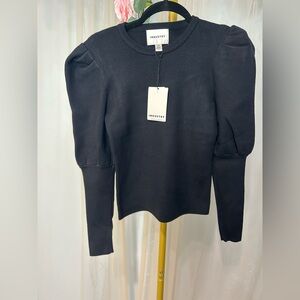 Industry Black Puff Sleeve Women's Sweater